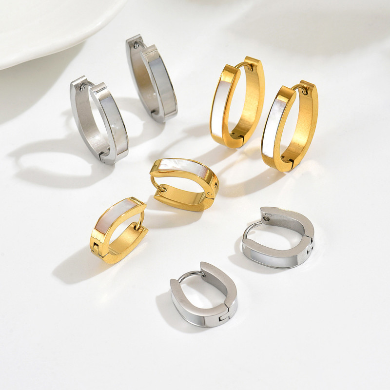 Wholesale Stainless Steel U-Shaped Hoop Earrings