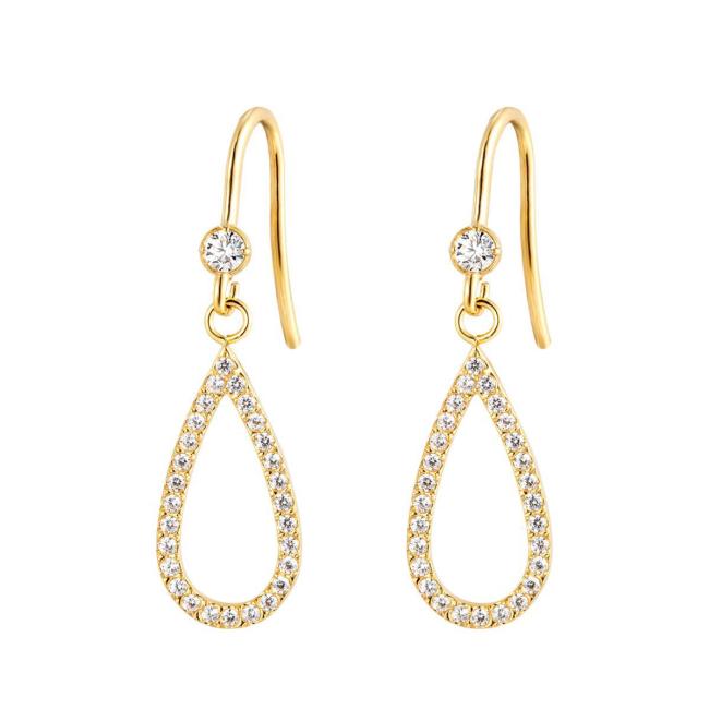 Wholesale Stainless Steel CZ Teardrop Hook Earrings