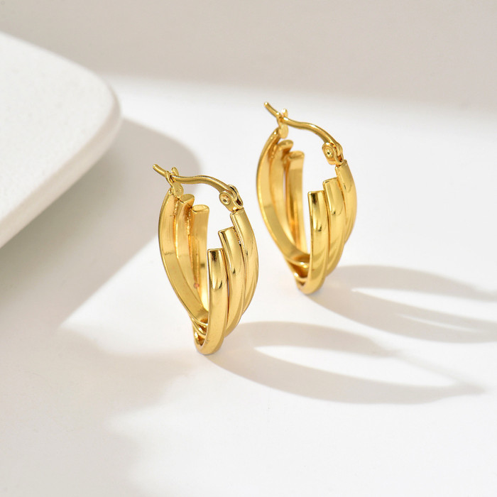 Wholesale Stainless Steel Multi-Layer Earrings