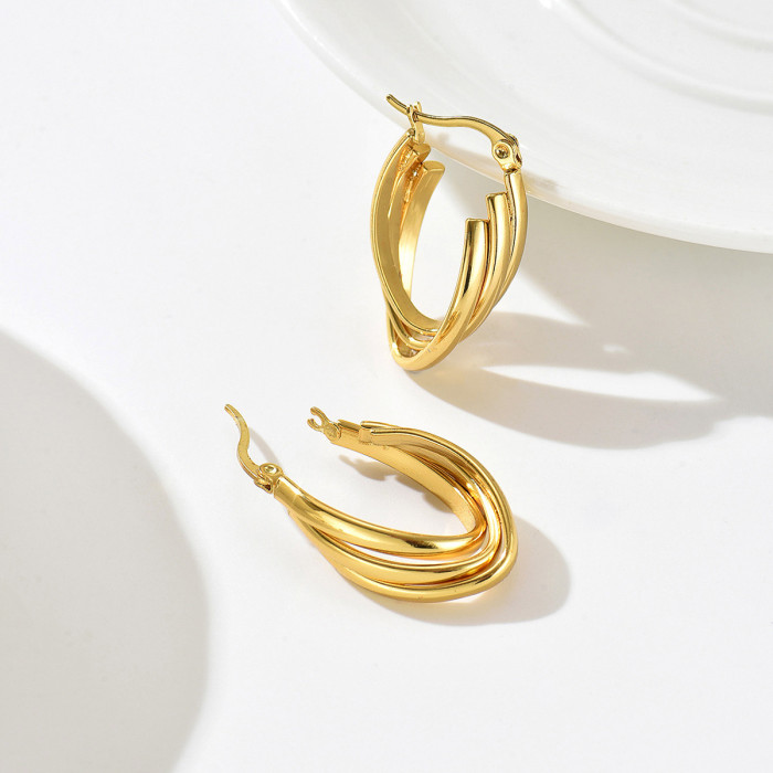 Wholesale Stainless Steel Multi-Layer Earrings