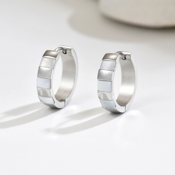 Wholesale Stainless Steel Segmented Hoop Earrings