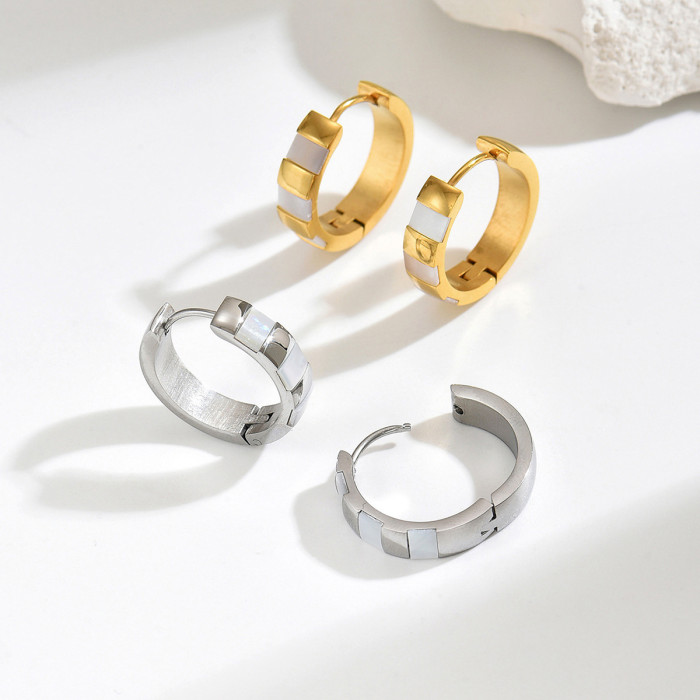 Wholesale Stainless Steel Segmented Hoop Earrings
