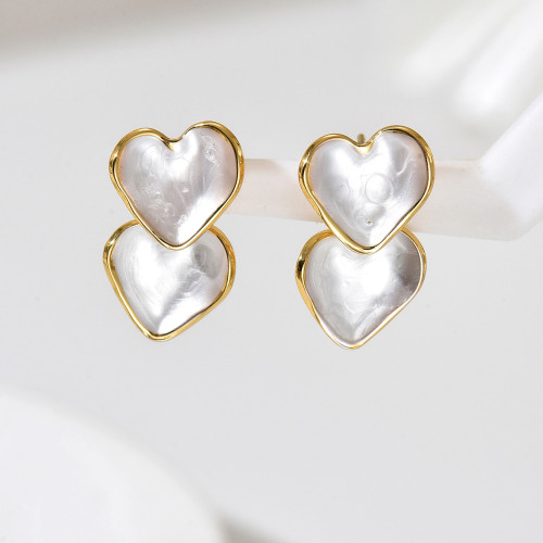 Wholesale Stainless Steel Heart Drop Earrings
