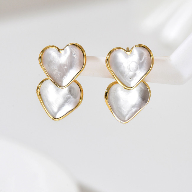 Wholesale Stainless Steel Heart Drop Earrings