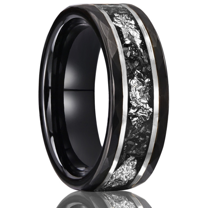 Wholesale Tungsten Carbide Silver Foil Inlay Rings