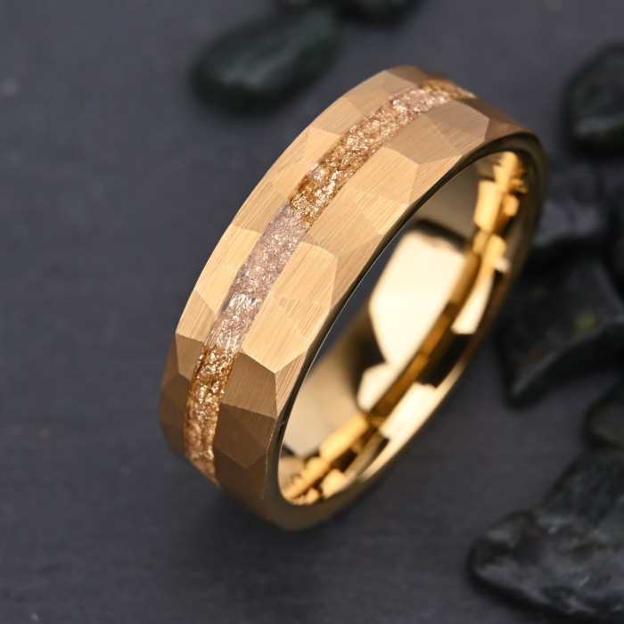 Wholesale Tungsten Carbide Rings with Gold Foil Inlays