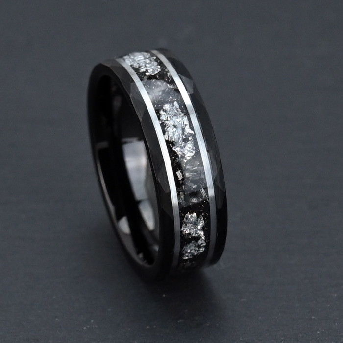Wholesale Tungsten Carbide Silver Foil Inlay Rings