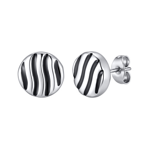 Wholesale Stainless Steel Zebra Pattern Stud Earrings