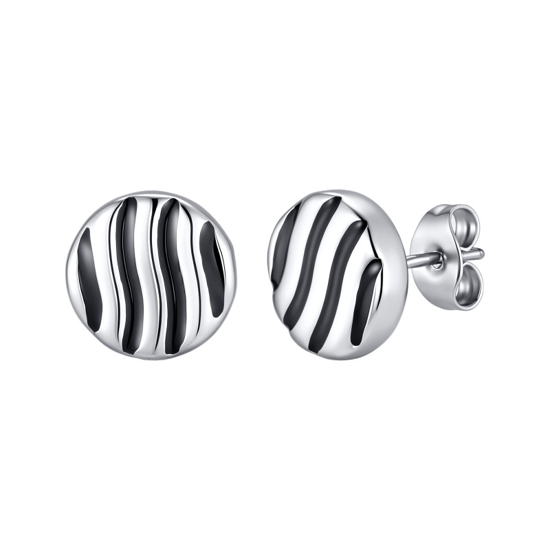 Wholesale Stainless Steel Zebra Pattern Stud Earrings