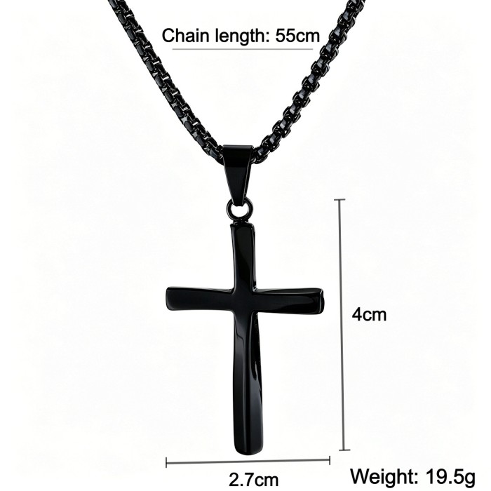 Wholesale Stainless Steel Twisted Cross Necklace
