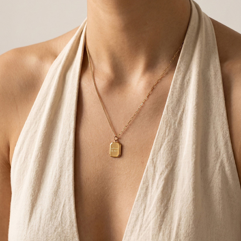 Wholesale Stainless Steel where is love Tag Necklace