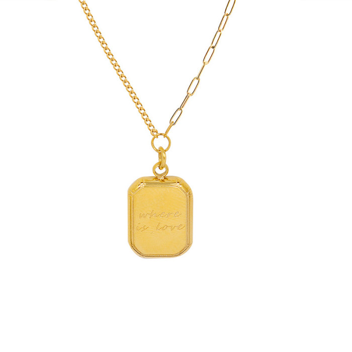 Wholesale Stainless Steel where is love Tag Necklace