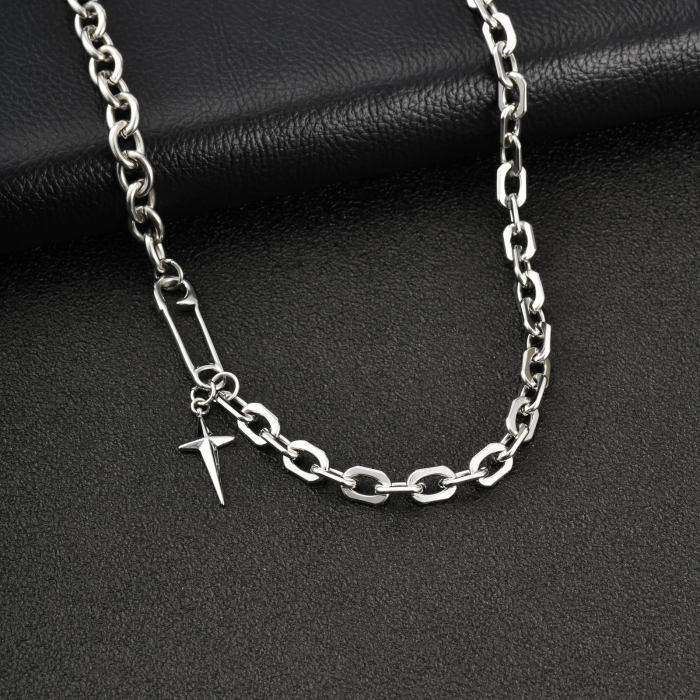 Wholesale Stainless Steel Safety Pin Necklace