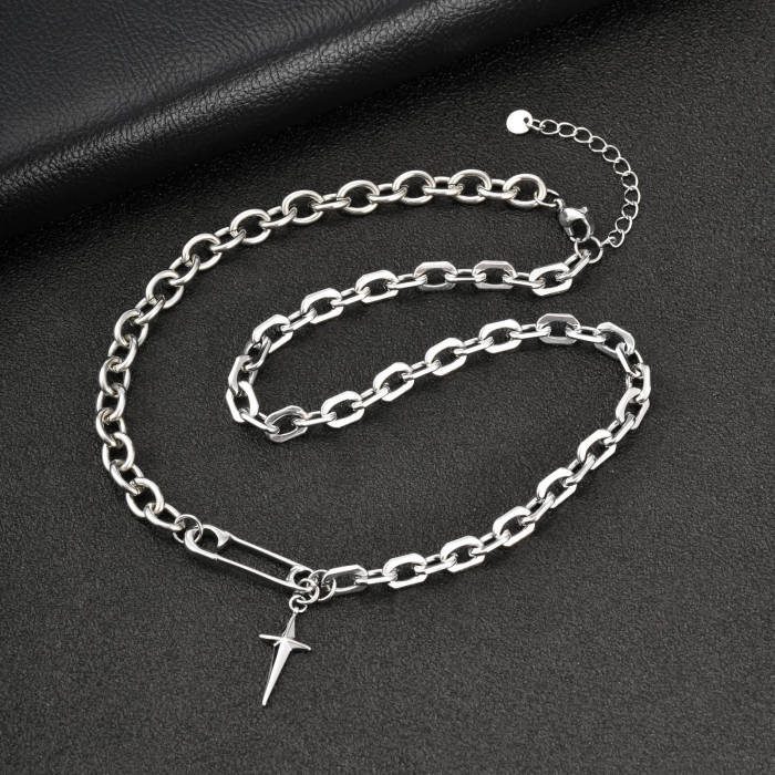 Wholesale Stainless Steel Safety Pin Necklace