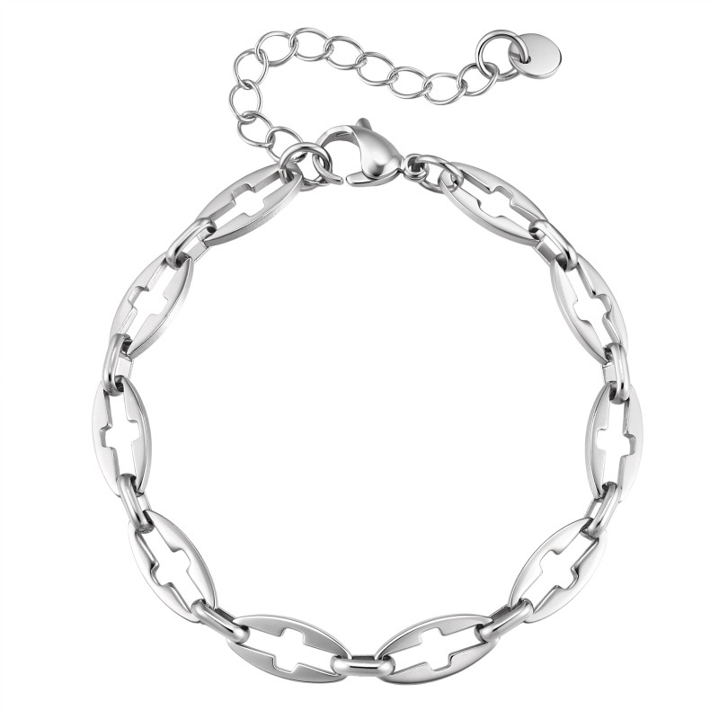 Wholesale Stainless Steel Hollow Cross Bracelets