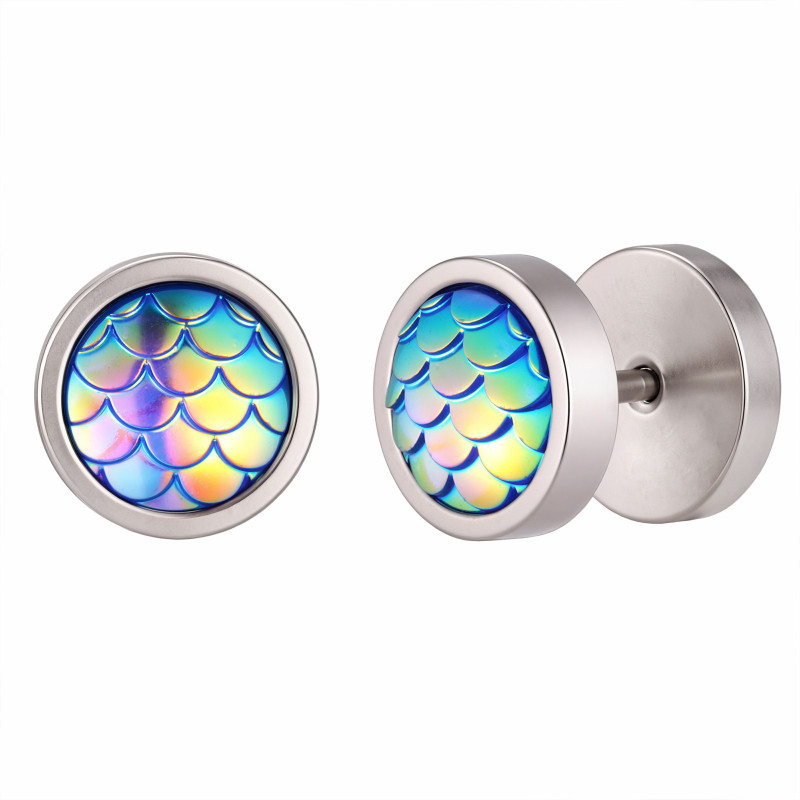 Wholesale Stainless Steel Mermaid Scale Studs