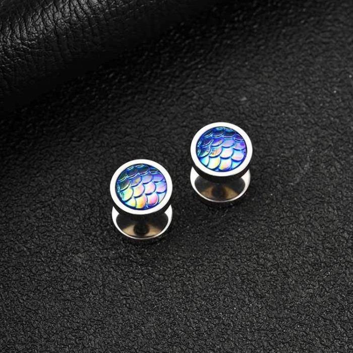 Wholesale Stainless Steel Mermaid Scale Studs