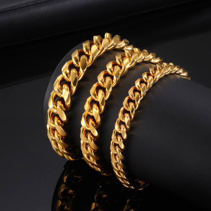 Wholesale Stainless Steel Cuban Chain Chunky Bracelet