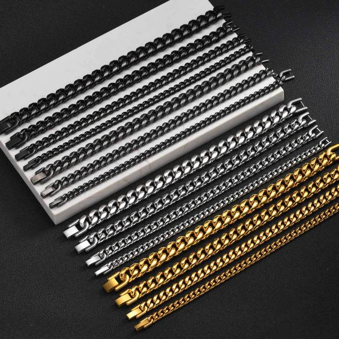 Wholesale Stainless Steel Cuban Chain Chunky Bracelet
