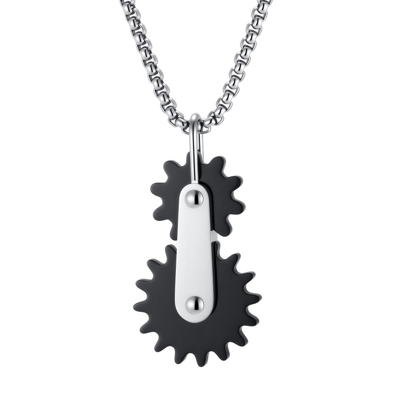 Wholesale Stainless Steel Kinetic Gear Necklaces