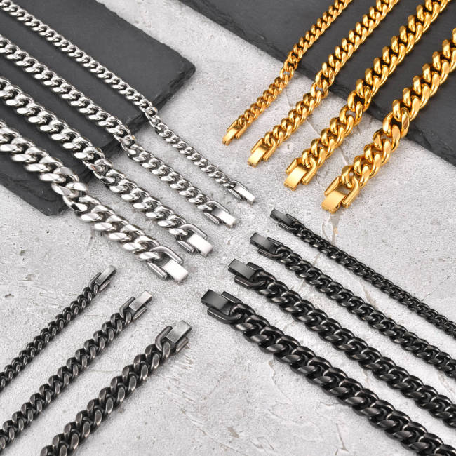 Wholesale Stainless Steel Cuban Chain Chunky Bracelet