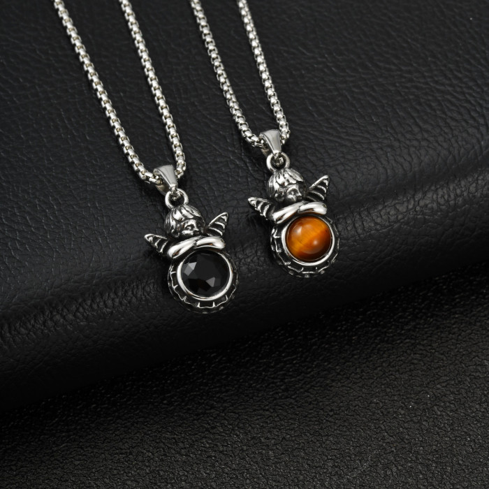 Wholesale Stainless Steel Cherub Angel Necklaces
