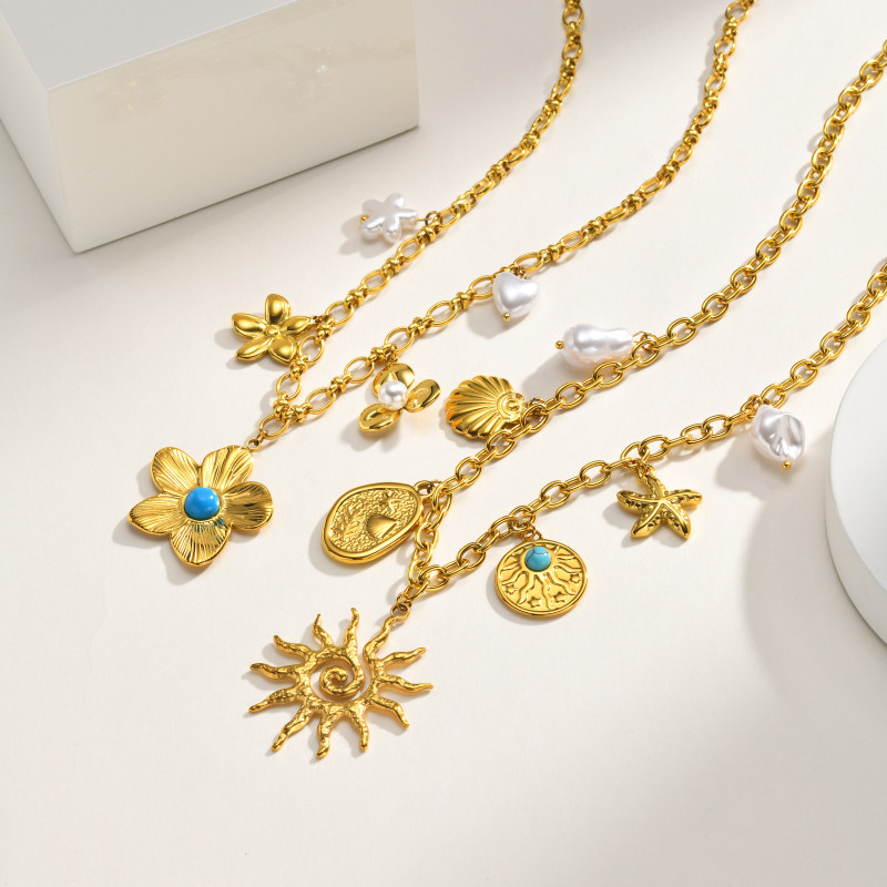 Wholesale Luxury Stainless Steel Charm Necklaces