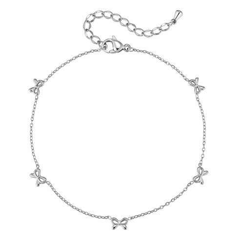 Wholesale Premium Stainless Steel Micro-Bowknot Anklet