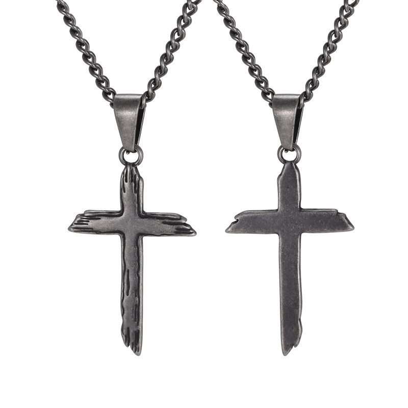 Wholesale Stainless Steel Grunge Cross Necklaces