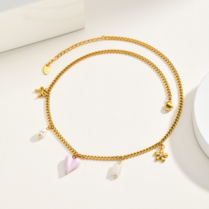 Wholesale Stainless Steel Coquette Charm Necklaces