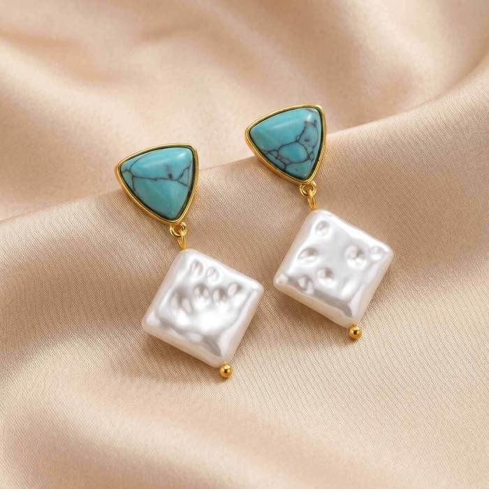 Wholesale Premium Stainless Steel Baroque Drop Earrings