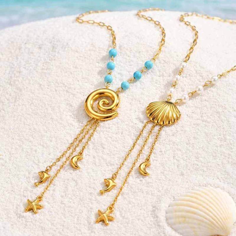 Wholesale Stainless Steel Tassel Layering Necklaces