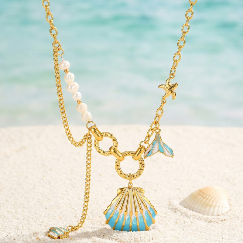 Wholesale Premium Mixed-Media Mermaidcore Necklaces