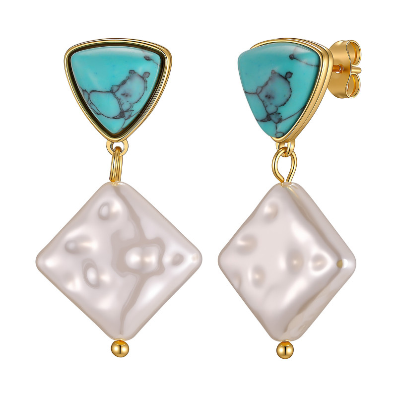 Wholesale Premium Stainless Steel Baroque Drop Earrings
