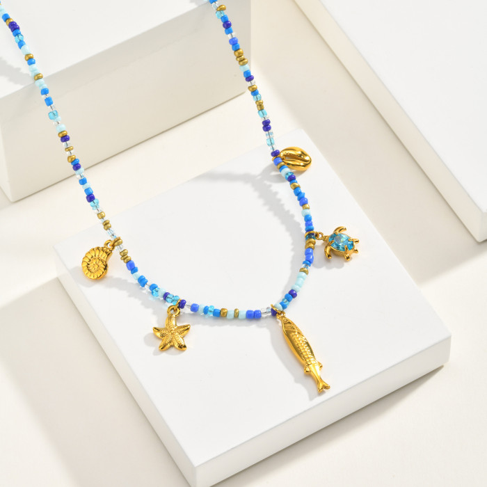 Wholesale Premium Ocean Beaded Charm Necklaces