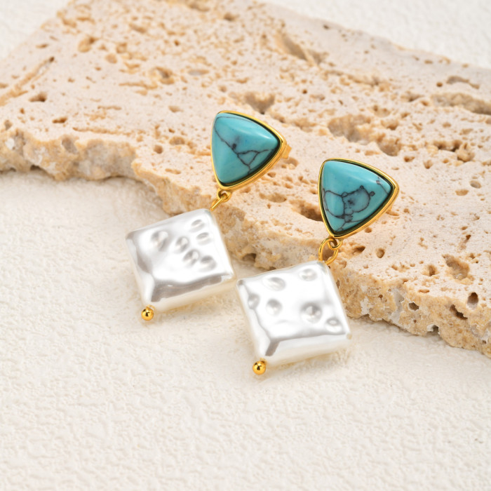 Wholesale Premium Stainless Steel Baroque Drop Earrings