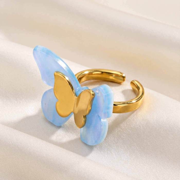 Wholesale Luxury Stainless Steel Butterfly Rings