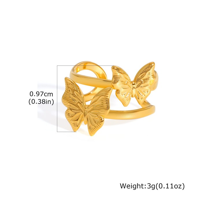 Wholesale 18K Gold Plated Triple Butterfly Dangle Earrings