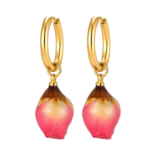 Wholesale Stainless Steel Rose Bud Earrings