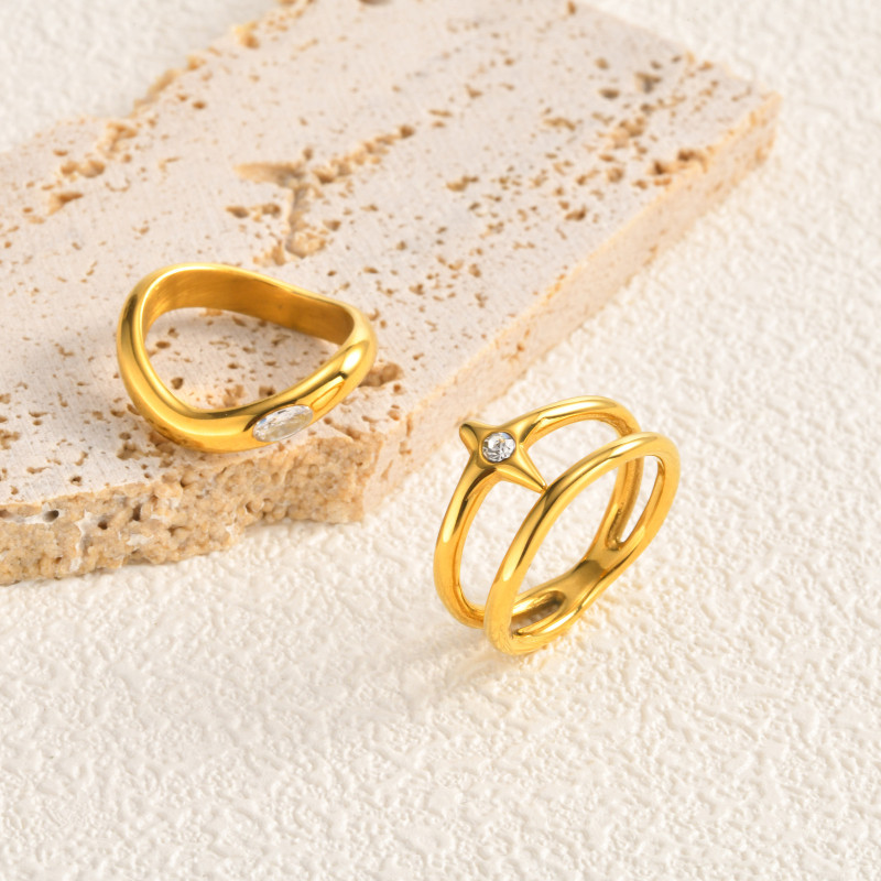 Wholesale Stainless Steel Wave & Star Rings