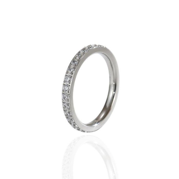 Wholesale Surgical Steel Micro-Pave Eternity Bands Ring