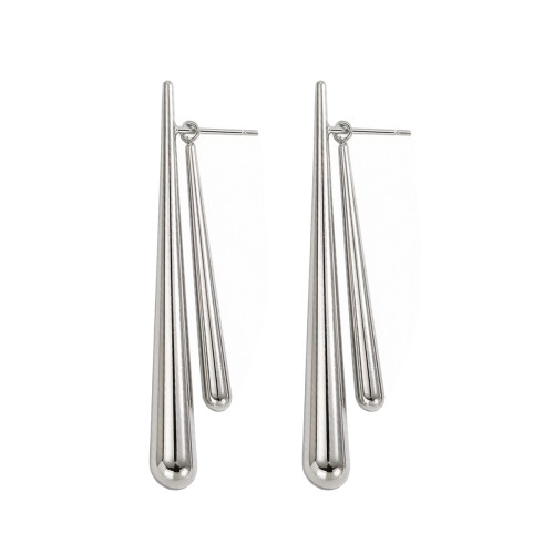 Wholesale Stainless Steel Double Tear Dangle Earring