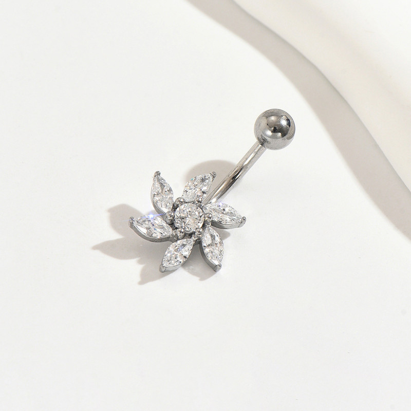 Wholesale Surgical Steel Sunflower Belly Ring