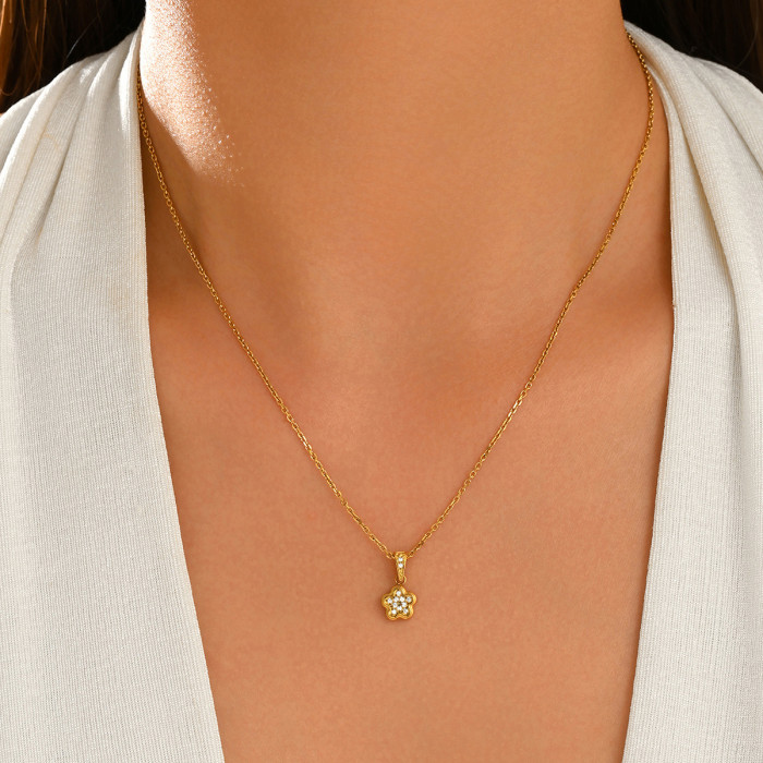Wholesale Premium Stainless Steel Floral Necklaces