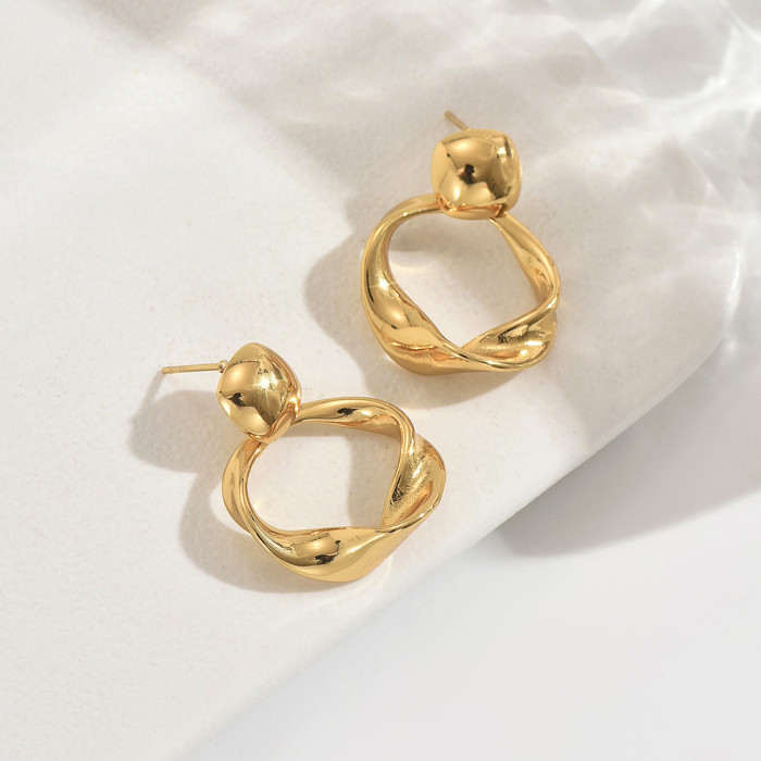 Wholesale Premium Stainless Steel Twisted Mobius Earring