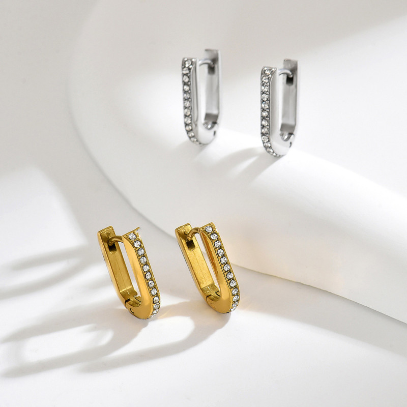 Wholesale Stainless Steel Micro-Pave Earring
