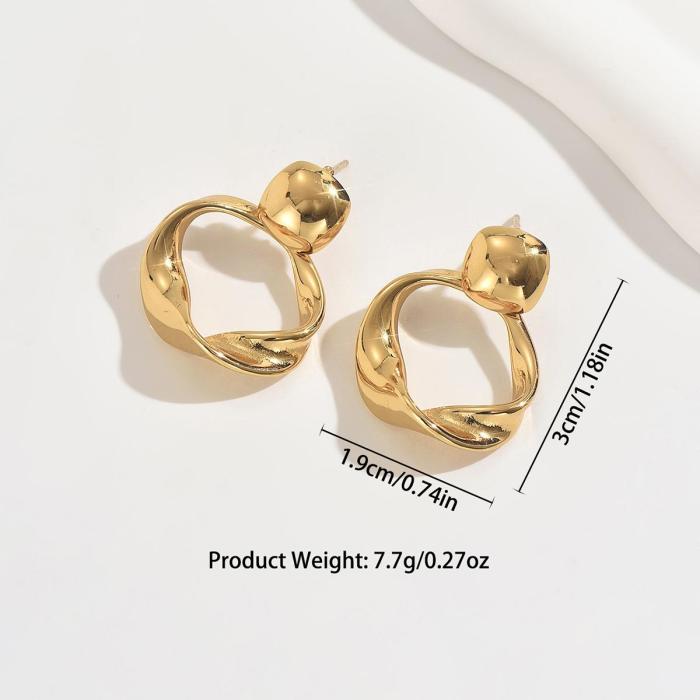 Wholesale Premium Stainless Steel Twisted Mobius Earring