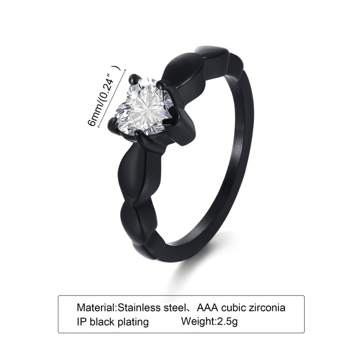 Wholesale Heart Shape Rings CZ Zircon Ring for Women