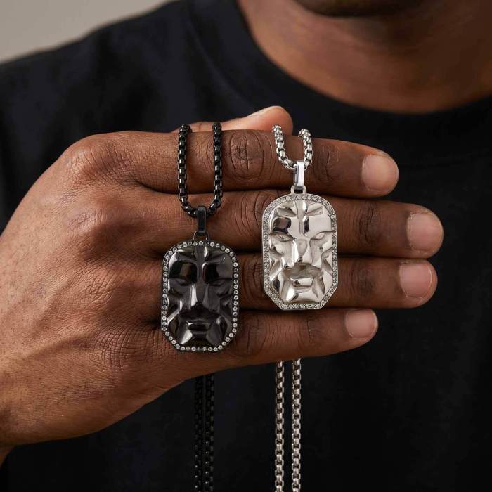 Wholesale Stainless Steel Lion Head Dog Tag Pendant