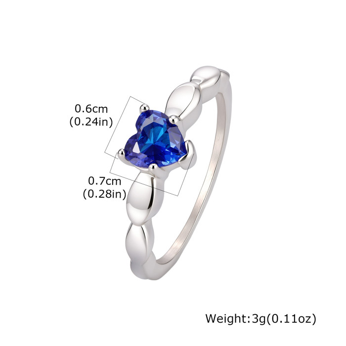 Wholesale Heart Shape Rings CZ Zircon Ring for Women